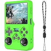 Silicone Case Compatible with R36S Handheld Game Console, Anti-Scratch, Washable, Shockproof Silicone Protective Cover for R36S with Lanyard - Green