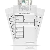 VaultGuard Tamper Proof Bank Deposit Bags - Self-Adhesive Seal, Write-On Surface, 6"x9" Clear Plastic Cash Envelopes | Pack of 500