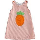 Yccutest Infant Baby Girl Easter Bunny Outfit Toddler Easter Dresses Baby Girl Bunny Carrot Clothes Sleeveless A-line Dress