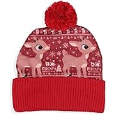 Rudolph The Red-Nosed Reindeer Cuffed Pom Beanie Hat