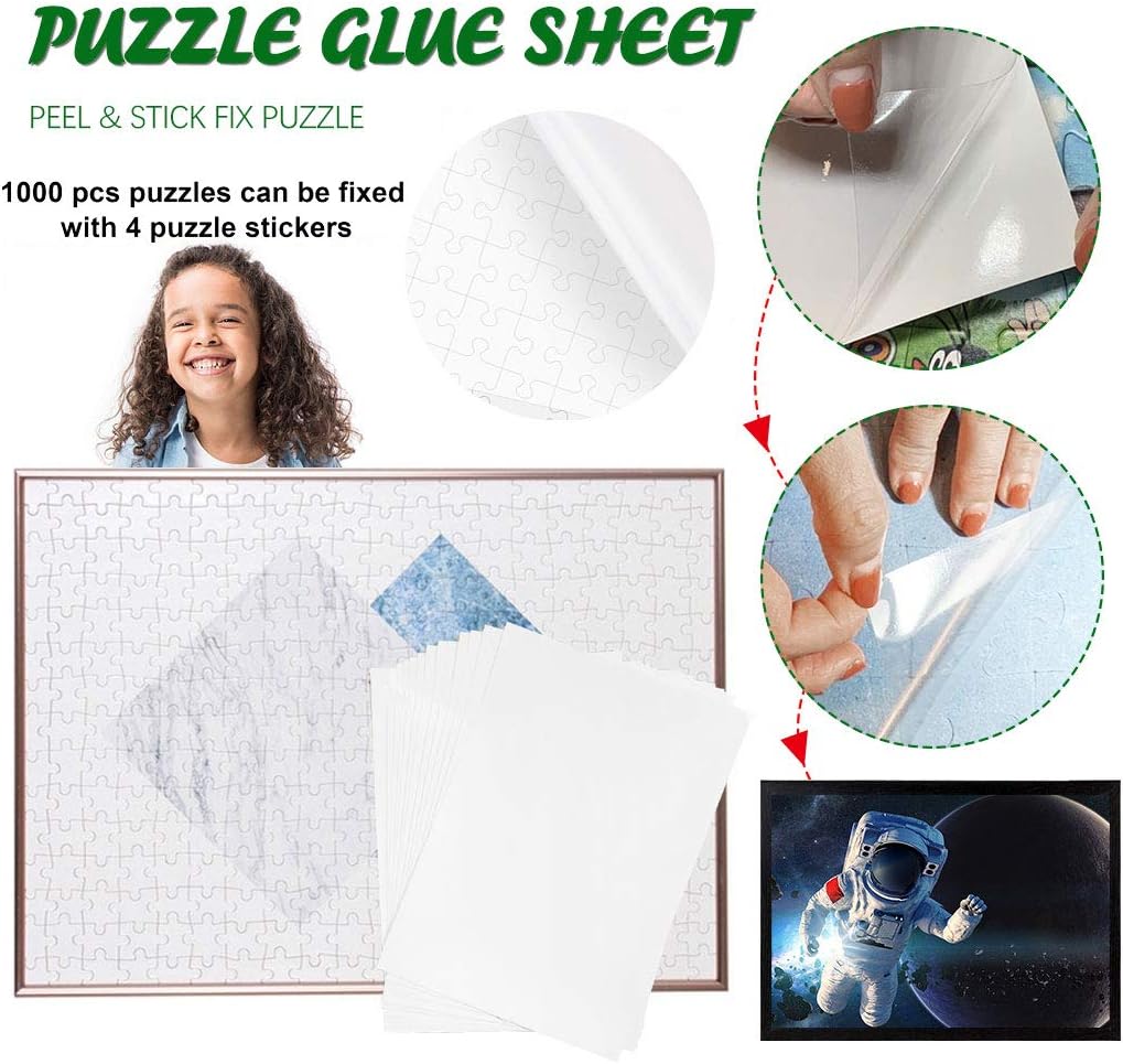 Puzzle Peel Large Clear Puzzle Glue Sheets Transparent
