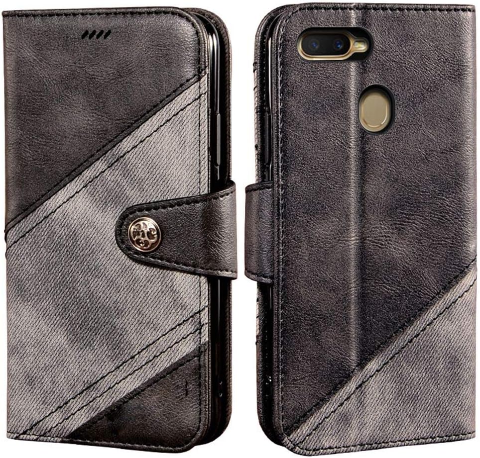 Case for Oppo A5S, Leather Stand Wallet Flip Case Cover for Oppo A5S,Retro Cowboy Style Phone Shell,Wallet Phone case with[Cash and Card Slots]