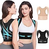 Fit Geno Posture Corrector for Women Invisilite: Invisible Lightweight Back Brace for Neck Shoulder & Upper Back Pain Relief - Improve Posture Correct Hunchback Slouching Under Clothes X-Large