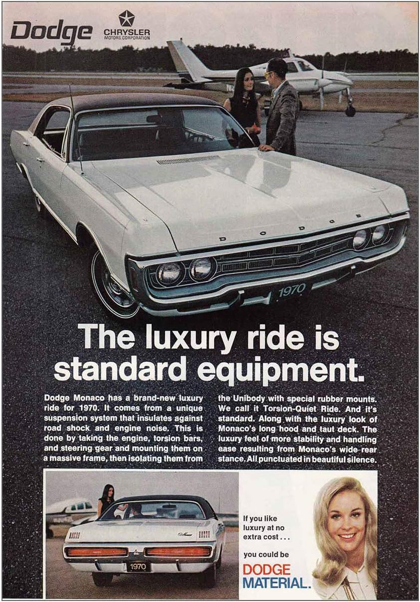 Amazon De Relicpaper 1970 Dodge Monaco Luxury Ride Is Standard Equipment Flugzeug Dodge Print Ad