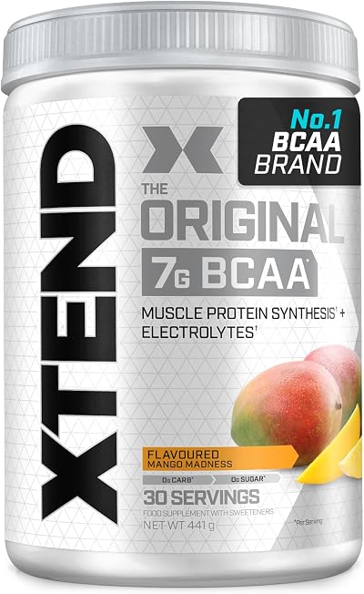 XTEND Original BCAA Powder Mango Madness 30 Servings Scivation 7g BCAAs