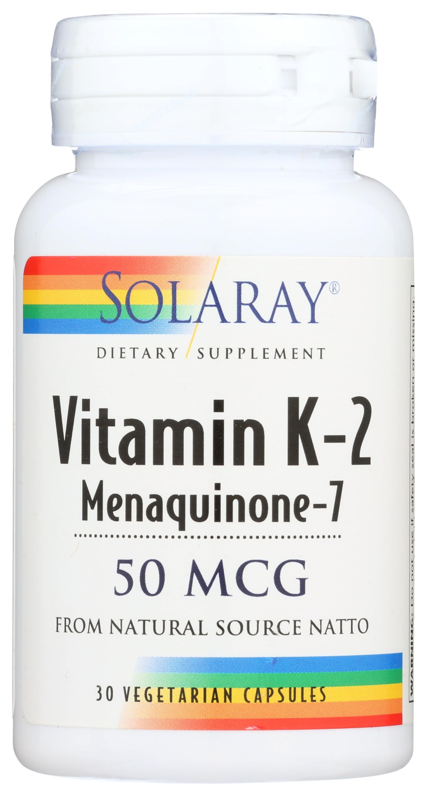 Solaray Vitamin K-2 Menaquinone-7, 50mcg, 30 Vegetarian Capsules