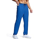 Pudolla Men's Lightweight Mesh Sweatpants Loose Fit Open Bottom Athletic Workout Gym Pants with Zipper Pockets