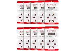 BEVIGOR Hearing Aid Batteries Size 312 Mercury Free (60 Count), Easy to Open and Carry