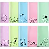 Sinmoe 20 Pcs Microfiber Cleaning Cloth Cute Kitty Cat Design Microfiber Cloth Gift Soft Multicolor Glasses Cleaner for Eyeglasses Camera Lens Cell Phone Screens Glasses, 6 x 6 Inches