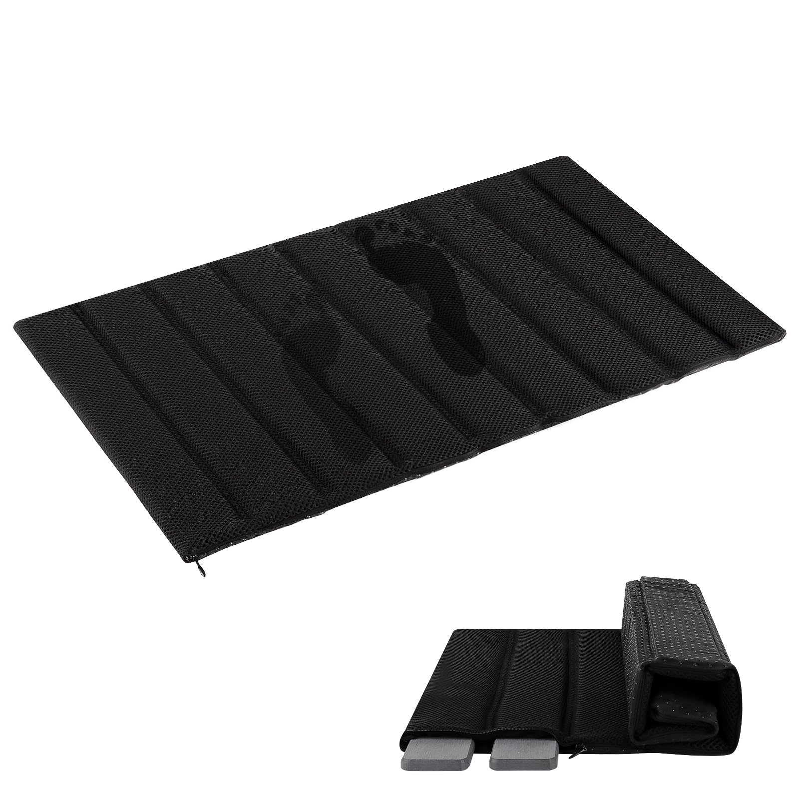 Photo 1 of Heagoale Ultra Quick Drying Stone Bath Mat Diatomaceous Earth Shower Mat Non-Slip Foldable Dish Drying Mats for Bathroom Floor, Kitchen Counter, Pet, 23x15, Black