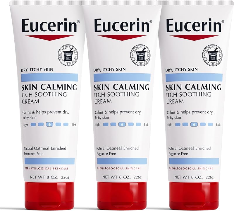 Eucerin Skin Calming Fragrance Free Creme 8 oz Pack of 3