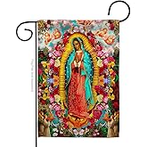 Our Lady of Guadalupe Flag Home Decor Faith Hope Grace Grave Yard Decorations For Cemetery Peace Dove Religious Decoration Religion Easter Garden Sign Christian Gifts Made In USA