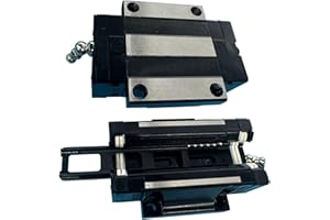 Coavoo HGW20CC Linear Slider Block, 2pcs 20mm HG20 Flange Bearing Slider Block with 2 Sets HV20 Self-Lubricating Dust-Proof Oil Box Dustproof Accessories for Guideway Rail as CNC Kit Part Replacement