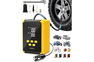 OlarHike Electric Tire Inflator Portable Air Compressor- Fast Inflation, 12V Auto Air Pump for Car Tires, Tire Inflator with Large Dual Digital Screen,Built-in LED