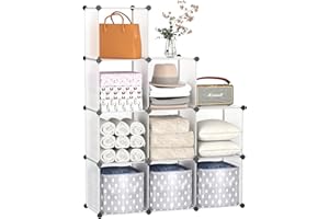 C&AHOME Cube Storage Organizer, 9-Cube Shelves Units, Closet Cabinet, DIY Plastic Modular Book Shelf, Ideal for Bedroom, Livi