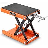 VEVOR Motorcycle Lift, 1100 LBS Motorcycle Scissor Lift Jack with Wide Deck &amp; Safety Pin, 3.7"-13.8" Center Hoist Crank Stand, Steel Scissor Jack for Street Bikes, Cruiser Bikes, Touring Motorcycles