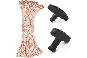 Multisland Recoil Starter Rope Pull Cord with Recoil Starter Handle, 10m / 3mm Pull Starter Rope for Craftsman Husqvarna Stihl Honda Lawn Mower Chainsaw Trimmer Edger Brush Cutter Engine Parts