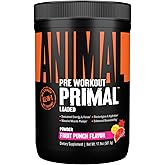 Animal Primal Muscle Hydration + Preworkout Powder – Contains Beta Alanine, 3DPump, Caffeine & Electrolytes – Improves Energy, Focus, Endurance & Absorption – Fruit Punch Flavor, 17.9 oz