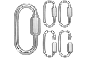PATIKIL M5 Quick Link Chain Connector, 5 Pcs 3/16" 304 Stainless Steel Locking Quick Chain Repair Links for Towing Swing Outd