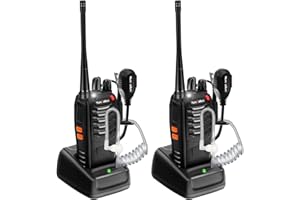 Rechargeable Walkie Talkies Long Range: MaxTalker MT-8S Walkie Talkie with Earpiece, Flashlight, VOX 1500mAh Battery, Walkie Talkies for Adults Business, Hunting Camping Essentials, 2 Pack