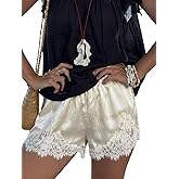Satin Shorts for Women Y2K Low Rise Lace Trim Satin Micro Mini Shorts for Lounge Clubwear Half Slip Bottoms