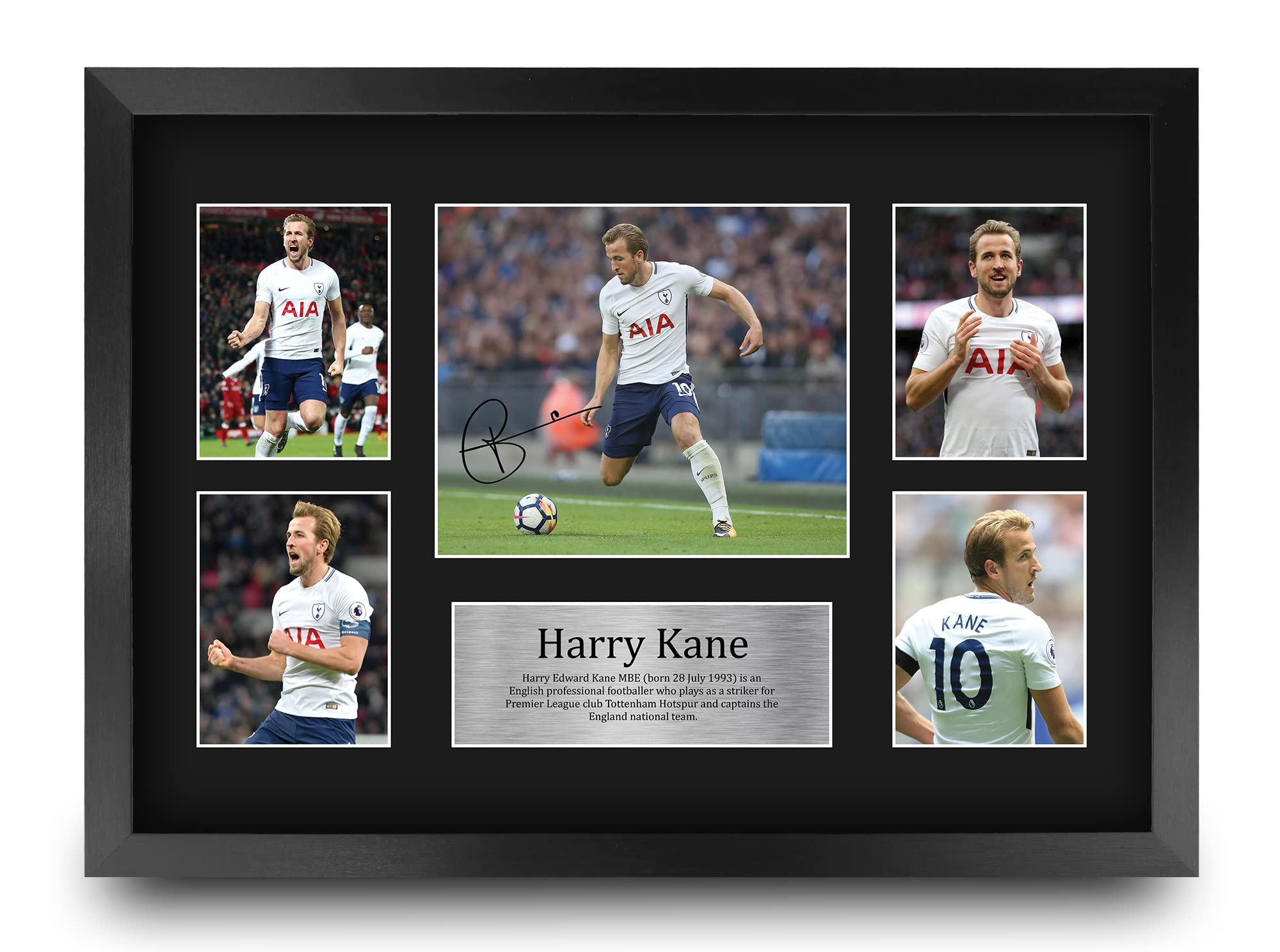 HWC Trading Harry Kane Gift Signed A4 Printed Autograph Gifts Photo Display (Spurs A3 Framed)