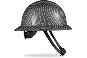 SRSAFETY Full Brim Hard Hat Carbon Fiber Design 6 Point Adjustable Ratchet Suspension OSHA Approved ABS Work Helmet for Men&Women ANSI Z89.1 Type I Class C