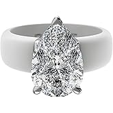 Rinfit Silicone Ring with Stone - Pear Cut Cubic Zirconia Solitaire Engagement Ring for Women - Rubber Wedding Bands - Patent Pending
