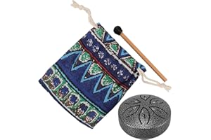 HAWILLOSCH Mini Steel Tongue Drum Key Portable Percussion Instrument with Sticks and Carry Bag for Musical