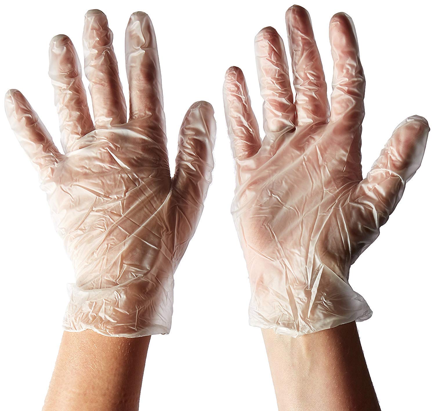 Pack of 100 Large Clear Disposable Plastic Polythene PE Gloves Cleaning