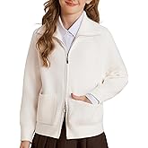 GRACE KARIN Girls Sweater Cardigan Uniform Zip Up Knit Fall Kid Jacket Size 6-14