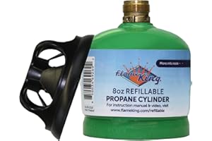 Flame King FK-0.5LB Refillable Empty Propane Cylinder Tank for Small Propane Lamps, Lanters and Camp Stoves