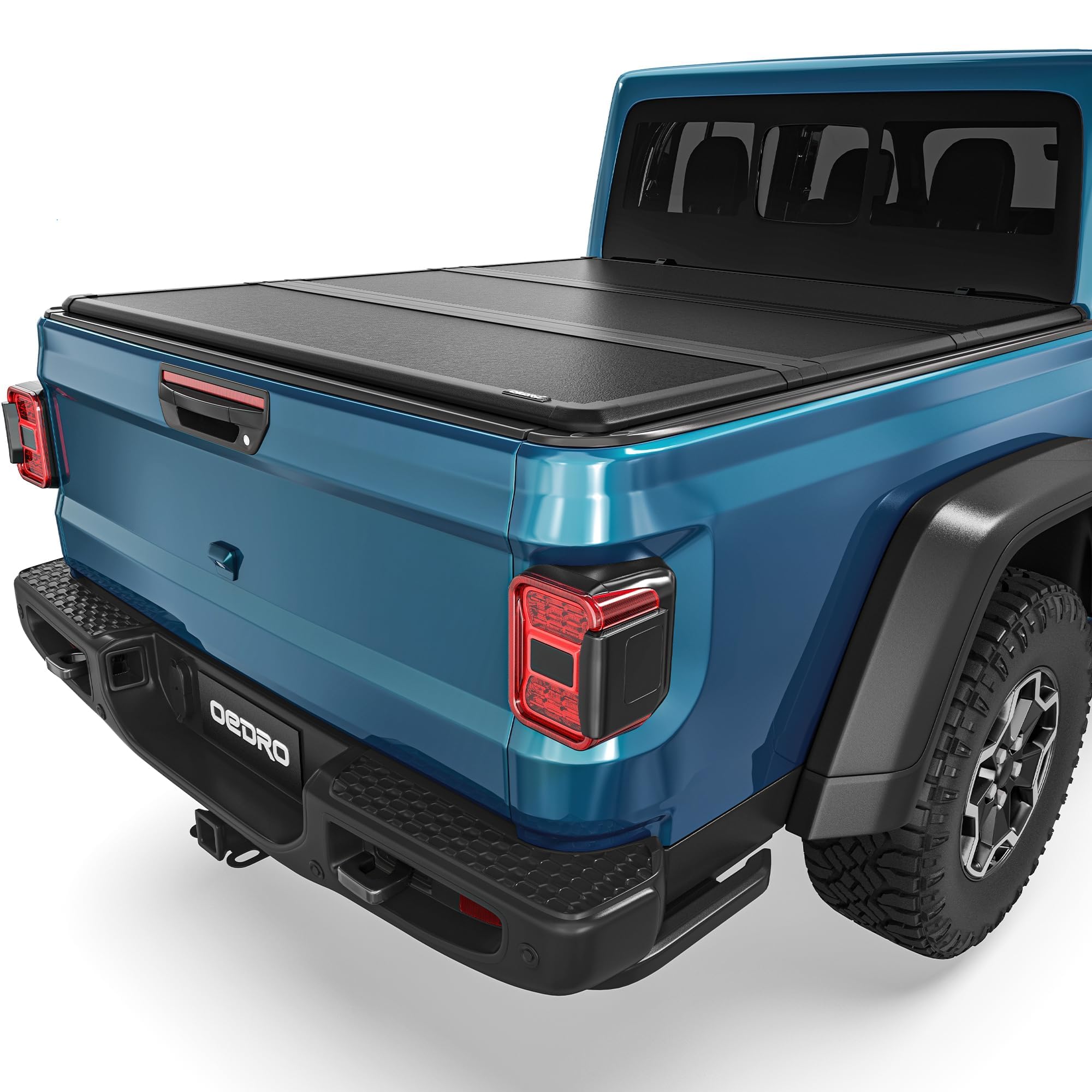 OEDRO FRP Hard Tri-fold Tonneau Cover Fold Truck Bed Covers Compatible with Jeep Gladiator 2020 2021 2022 2023 2024 2025, Fleetside 5 Feet Bed Image