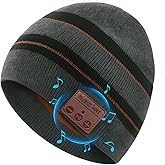 Bluetooth Beanie for Men with Built-in Stereo Headphones, Bluetooth Hat for Men, Winter Knit Bluetooth Music Hat, Warm Beanie for Outdoor Sports Gift Brown