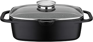 GSW 410182 Universalbräter Gourmet Granit 33x21cm, Aluminium, Glas, schwarz