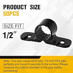 Briwooody 25 Pack 1/2 Inch Black Pipe Supports