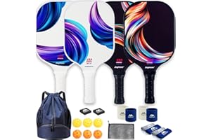 JOYMOVE Pickleball Paddles Set of 2/4/6, USAPA Approved Pickleball Paddle, Fiberglass Pickleball Set with Lightweight Pickleball Rackets,Pickleballs and Pickleball Bag, Pickleball Gifts for Beginners