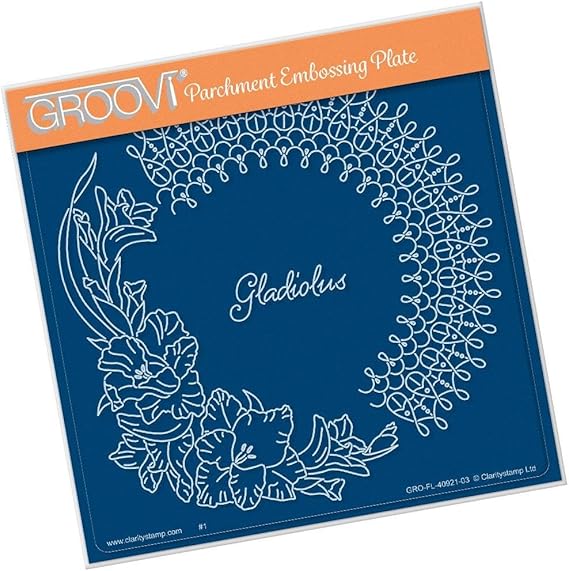 Clarity Stamp Groovi Parchment Embossing A5 Square Linda's Gladiolus