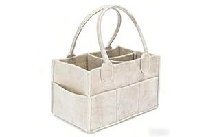 Diaper Caddy Organizer for Changing Table, Nursery Storage Bin Basket with Handle, Felt Diaper Organizer Suitable for Indoor 