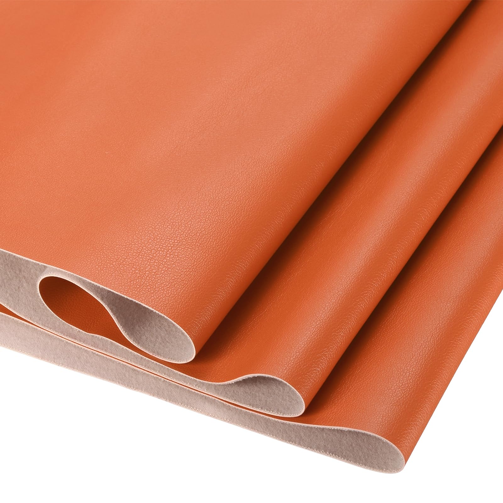 DMiotech 1 Pack 14 Inch x 53 Inch Faux Leather Strip Furniture Cover Napa Skin Orange PU Leather Roll for Handmade DIY Craft Projects