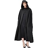 Medieval Cloak Renaissance Cloak with Hood Vintage Adult Cape Cosplay Robe Halloween Costume (Black)