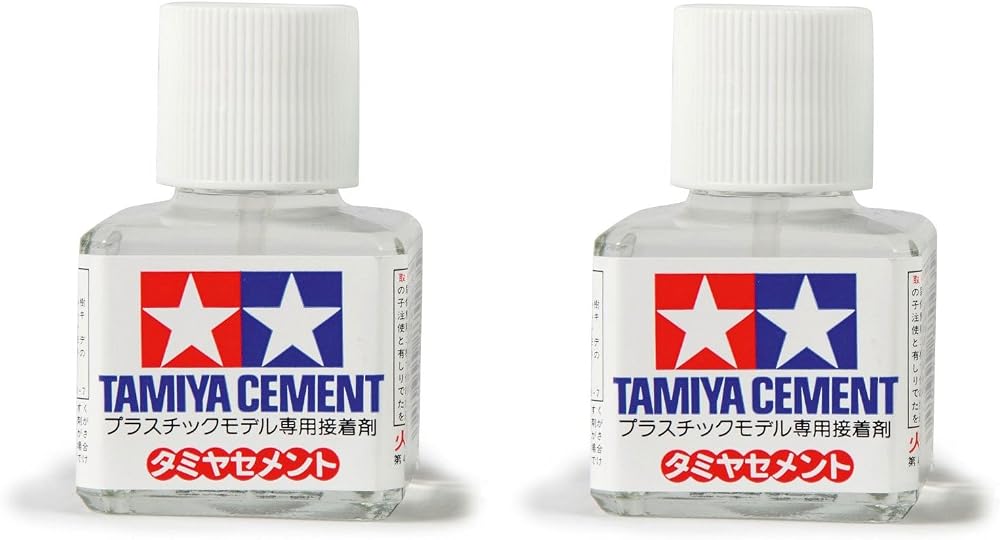 Tamiya 87003 Liquid Cement Twin Pack 40ml Polystyrene Glue with Brush