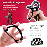 FitBeast Hand Grip Strengthener 5 Pack Adjustable Resistance Kit Black view 3