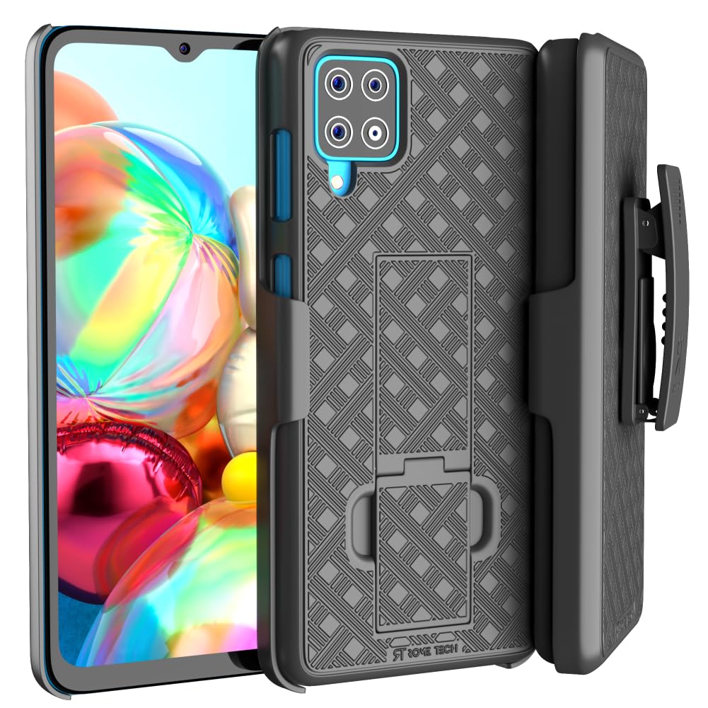 Photo 1 of Designed for Samsung Galaxy A12 Case with Belt Clip Holster - Kickstand Cover Phone Case - Black
