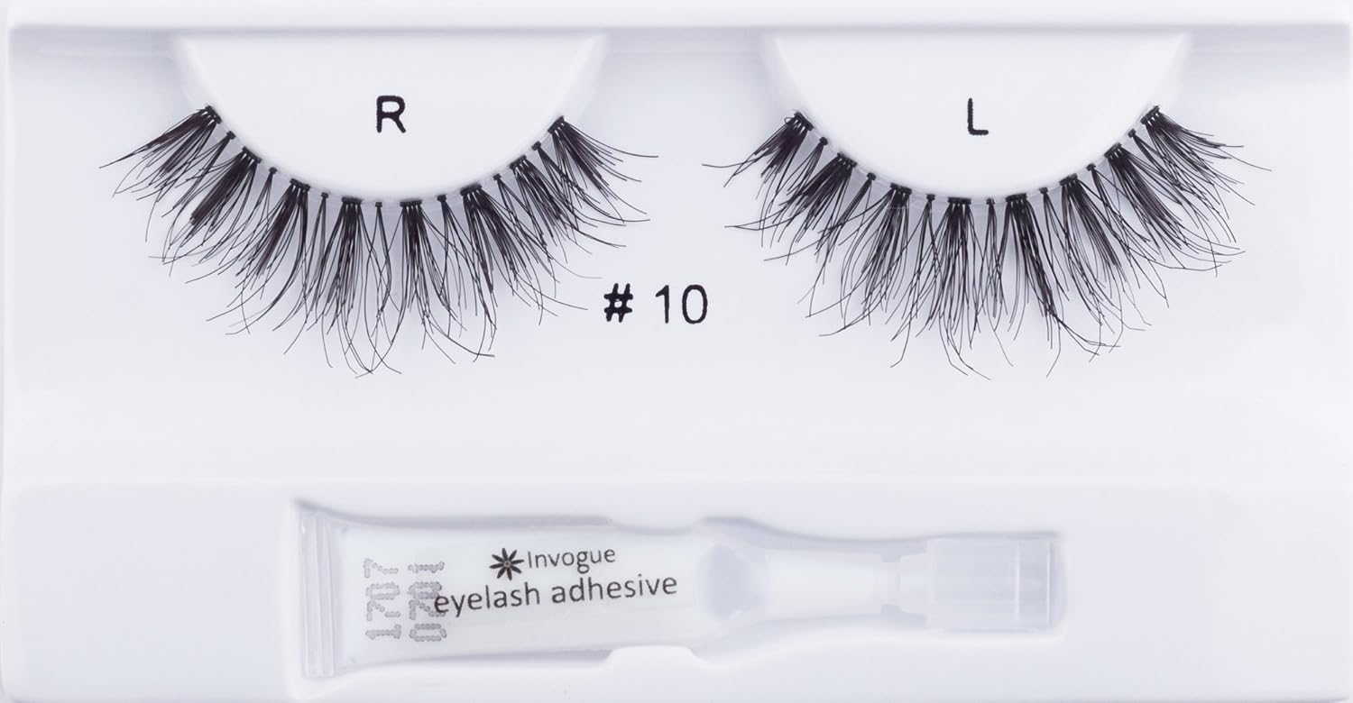 Invogue Glamourise False Eyelashes #10, Black, 1 pair (Pack of 1) - Image 3