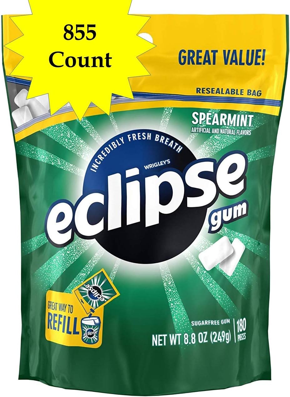 Eclipse Spearmint Sugarfree Gum, 855 Count (855 piece)
