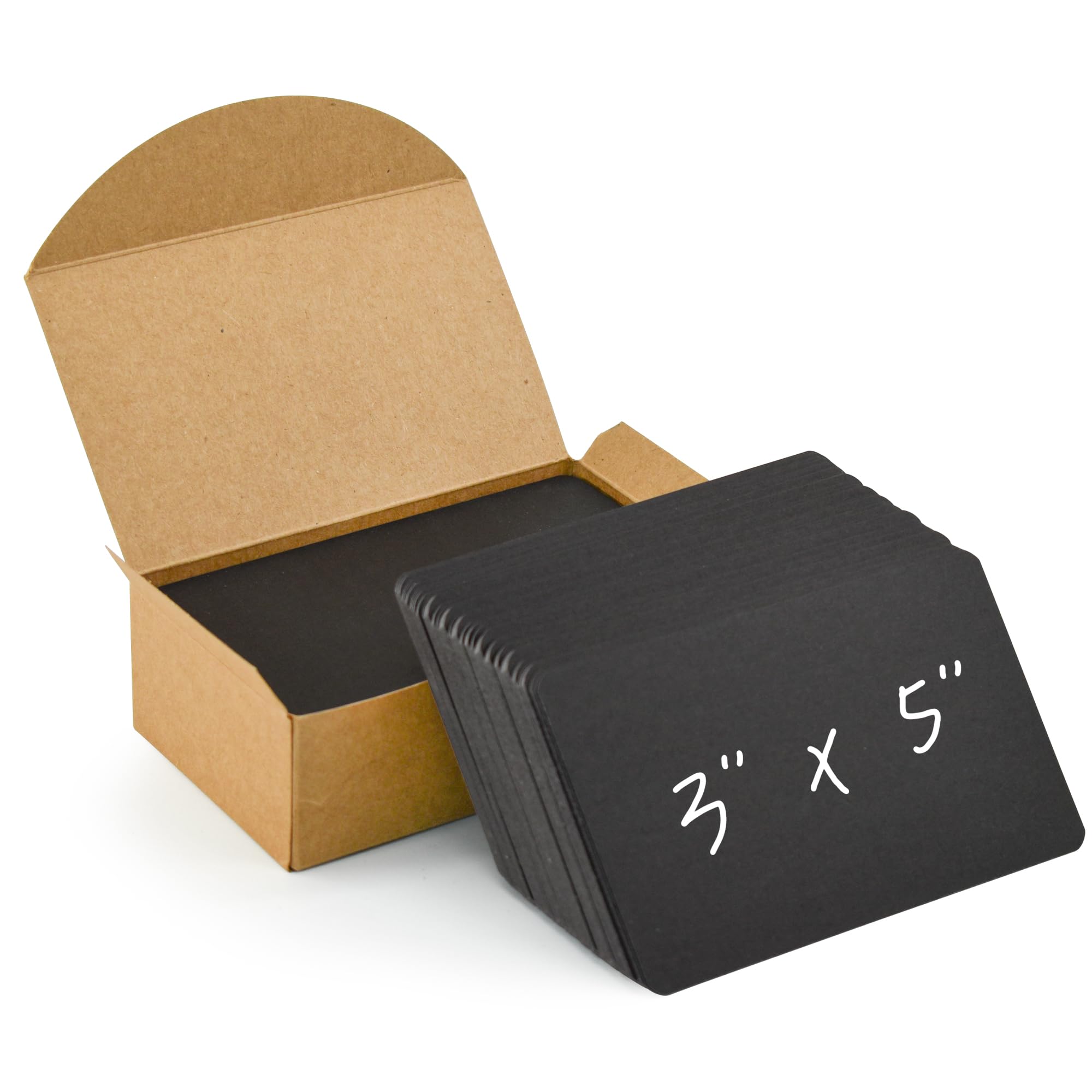 VANRA 300PCS Blank Index Cards 3x5 inches Note Cards Thick 110lb Cardstock Flash Cards, Unruled Study Cards for School Learning, Office (Black, 300/Pack)