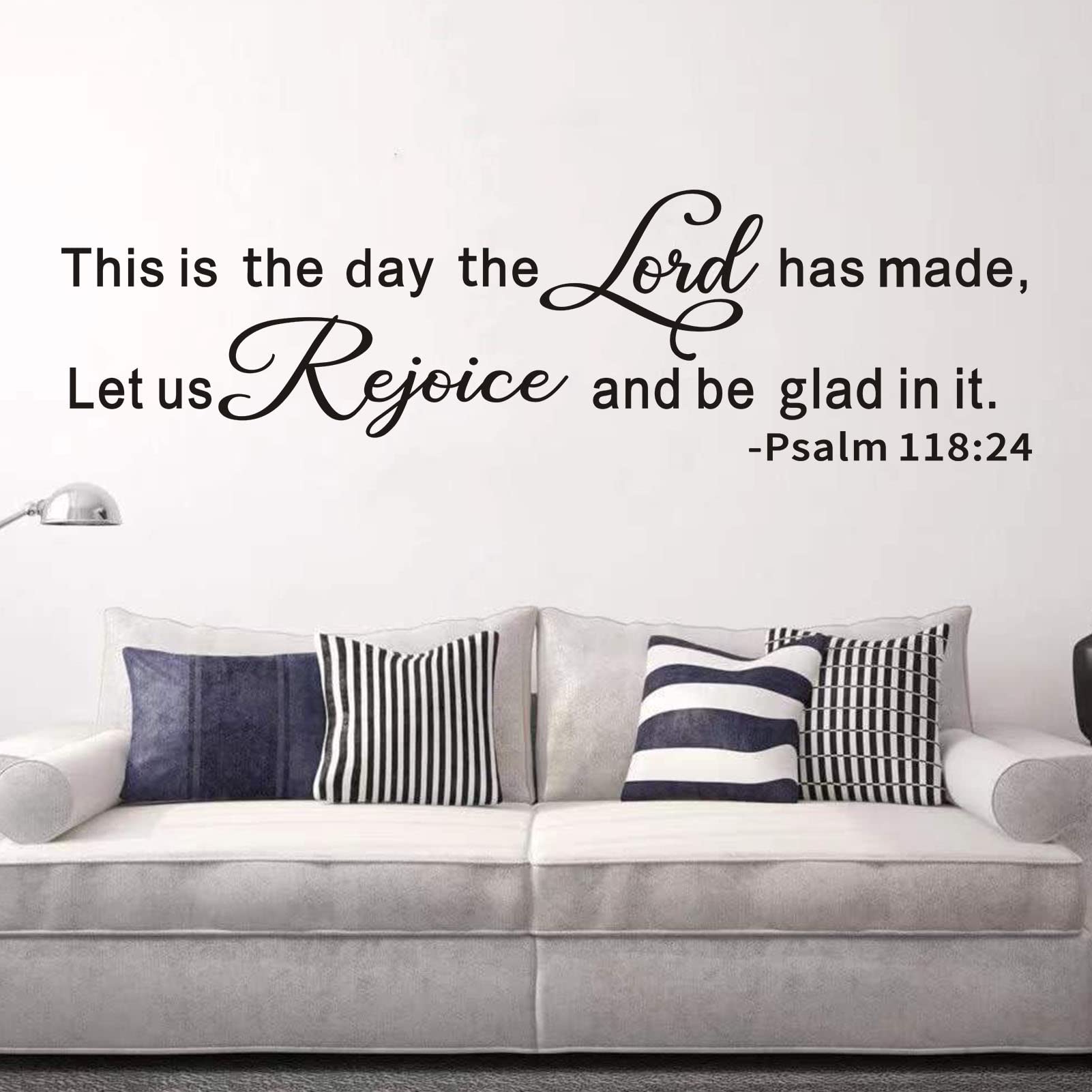 Wall Stickers, Wall Stickers for Bedrooms, (Easy to Install), for Living Room Bathroom Kitchen Quotes Inspirational Islamic Home Vinyl Art Family Decor Word, This is The Day The Lord Has Made 35"X9.8"