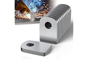 Dabolang 12 Pcs Weld on Tabs with Holes, Weld on Steel Gussets, Weld on Shock Mounts, Weld on Zip Tie Tab, Weld on Light Tabs, 1" x 1.5" Square Steel Gussets for Welding- 0.2" Thick
