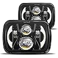 5x7 LED Headlight,JHLion Anti-glare H6054 5x7 7x6 Led Headlights,180W DOT Approved 600% Brighter w/DRL Amber Turn Signal Hi/Low Sealed Beam Compatible with Jeep Cherokee XJ Wrangler YJ GMC Comanche MJ